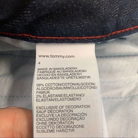 Tommy Hilfiger denim jean stretchy miniskirt dark wash Sz 4 - Picture 5 of 8